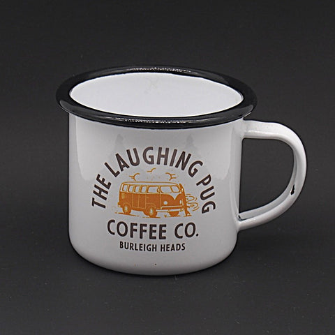 Laughing Pug Enamel Mug