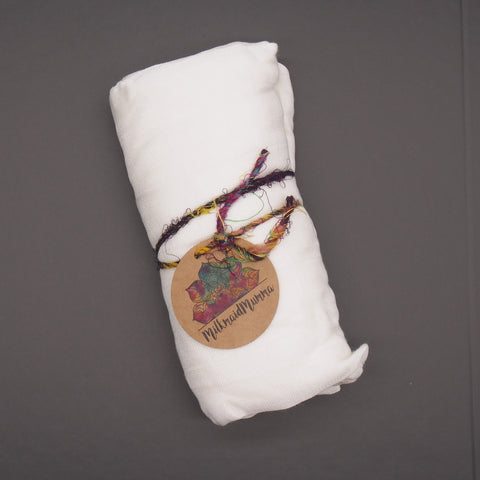 Milkmaid Mumma Bamboo White Muslin Swaddle