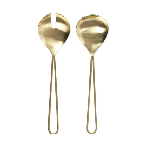 Assemble Gold S/S Salad Servers 27cm  - Set 2