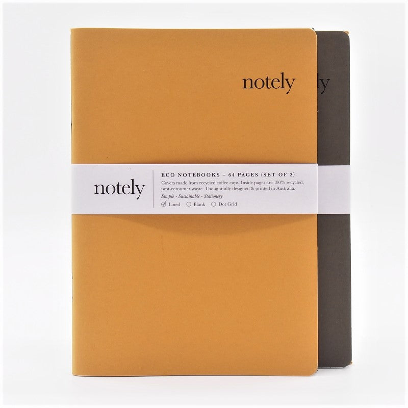 Notely Japanese Notebooks Notely A5 Set 2 Olive & Mustard Notebooks– Rapt in a Box