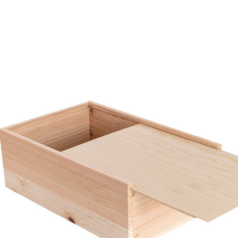 Wooden Box with Sliding Lid 35cm x 25cm x 14cm